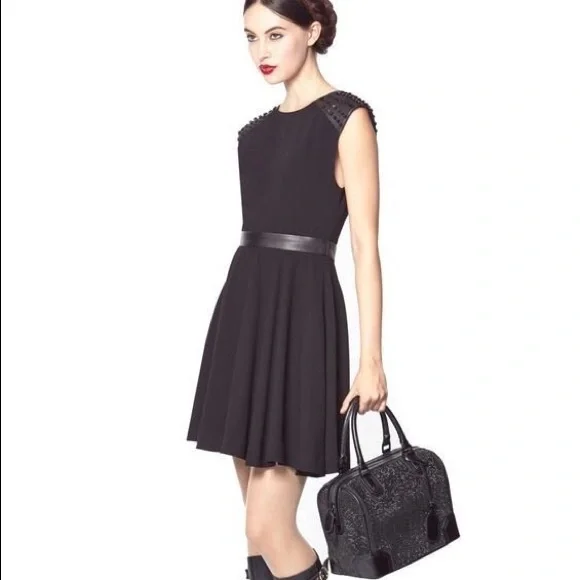 mini leather dresses Flying Tomato Black Faux Leather A-Line Mini Dress main image 0